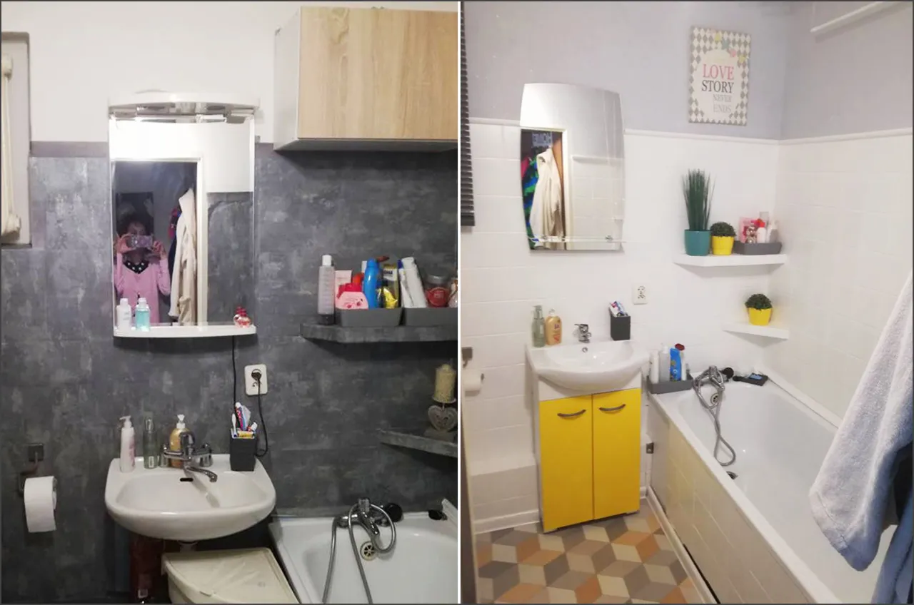 inspiracje malowanie kafelków przed po