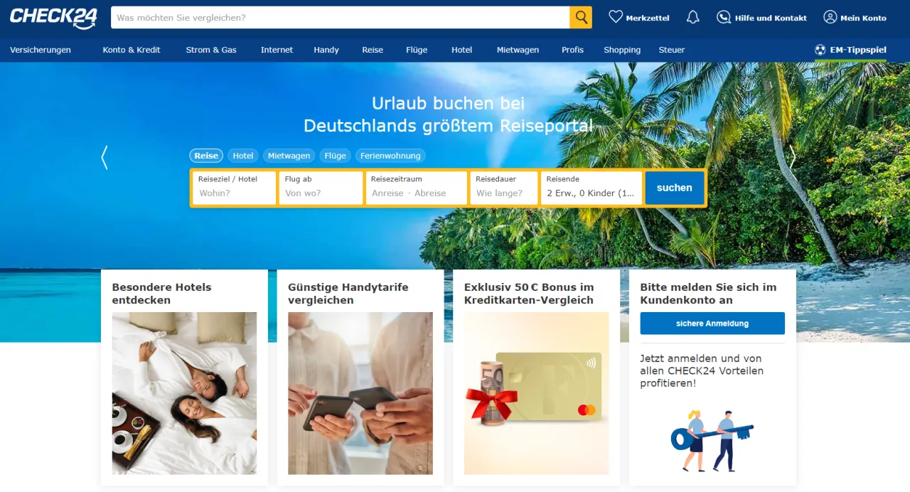 Check24 Hotelbuchung Vergleich Vorteile