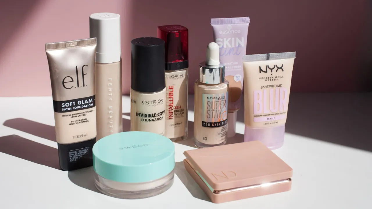 Auswahl von Make-up Produkten f&uuml;r verschiedene Hauttypen