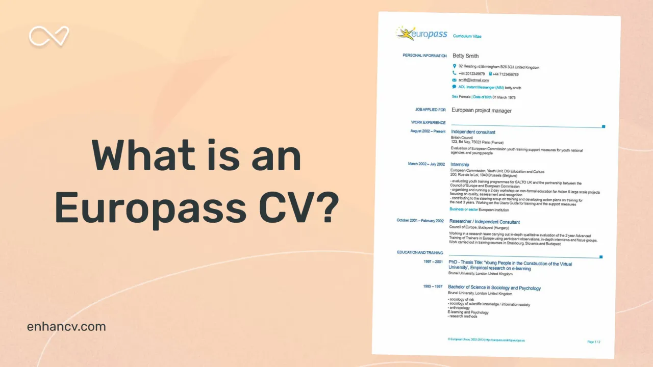 Modern vs Europass CV comparison