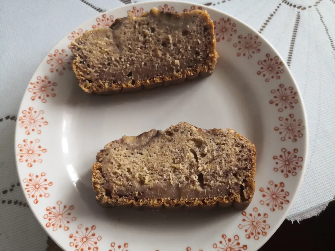 Zakalcowy chlebek bananowy przekrój