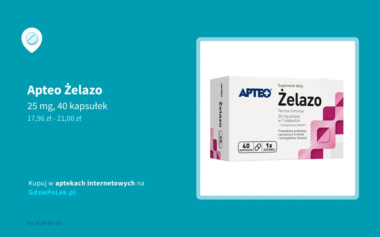 R&oacute;żne rodzaje preparat&oacute;w żelaza w aptece