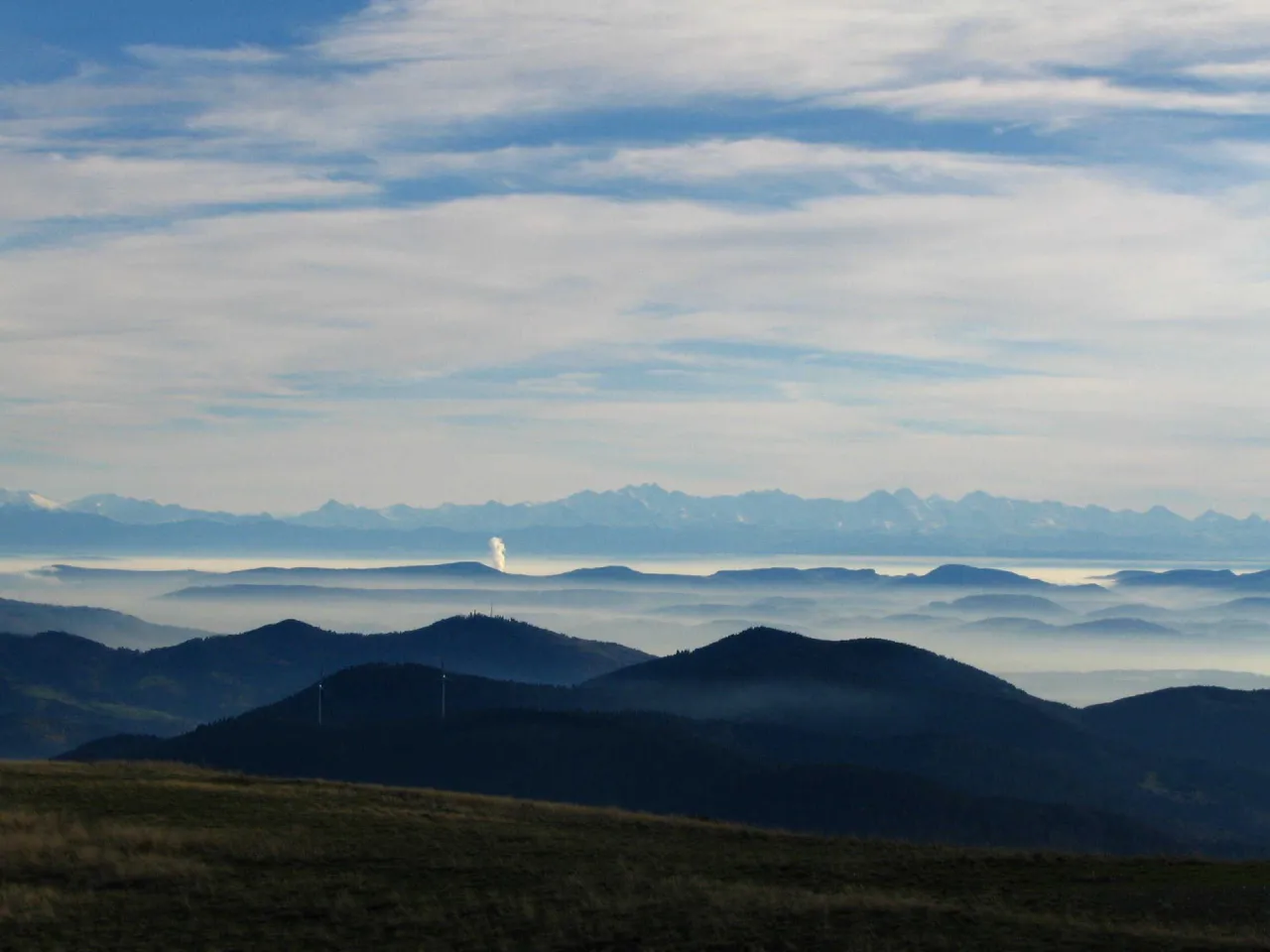 Belchen Schwarzwald Panorama Mont Blanc