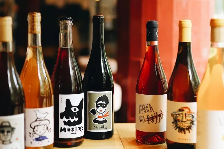 Wina naturalne butelki