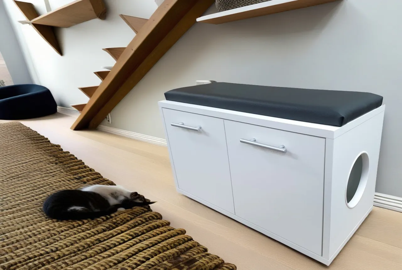 wentylacja w szafce z kuwetą dla kota