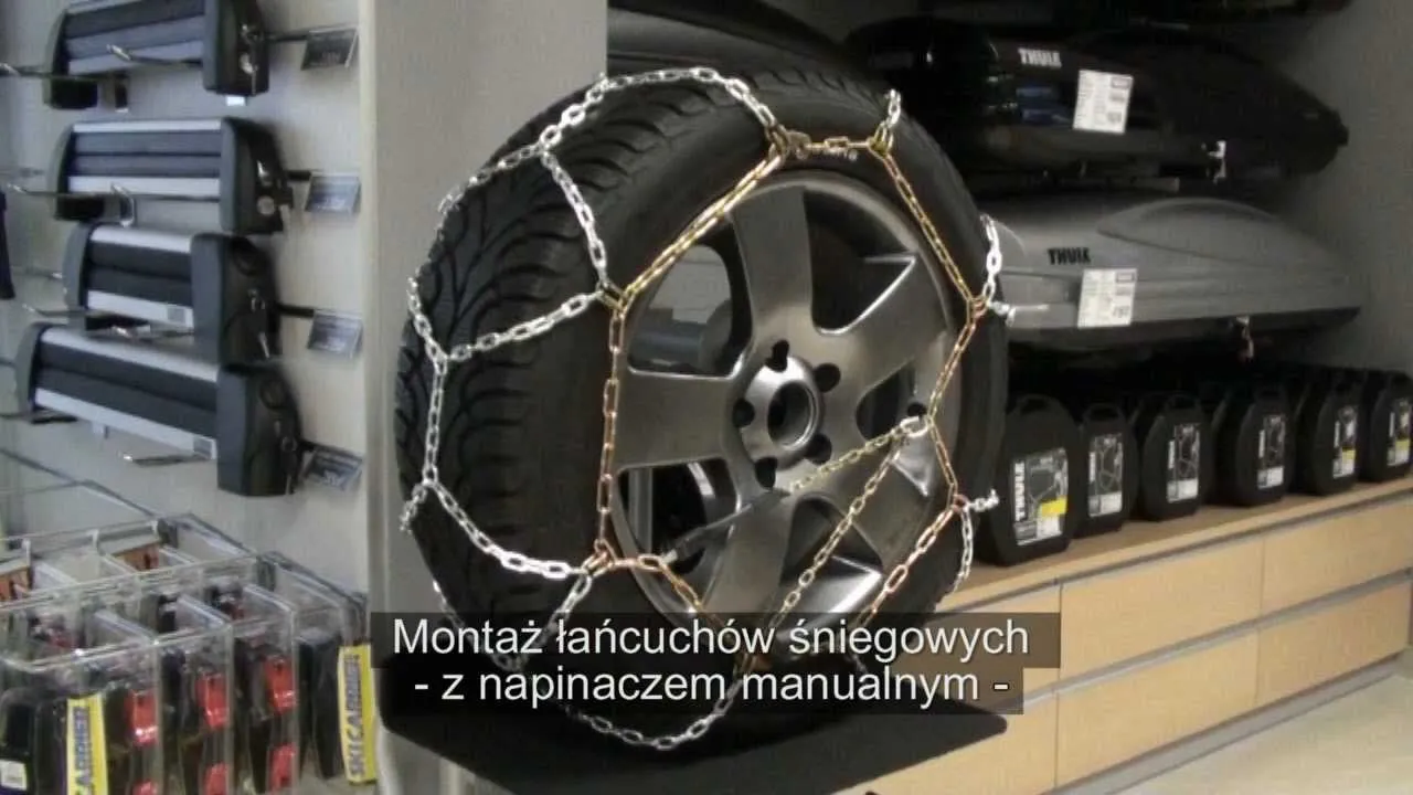 montaż łańcuchów śniegowych ciągnik napinacze