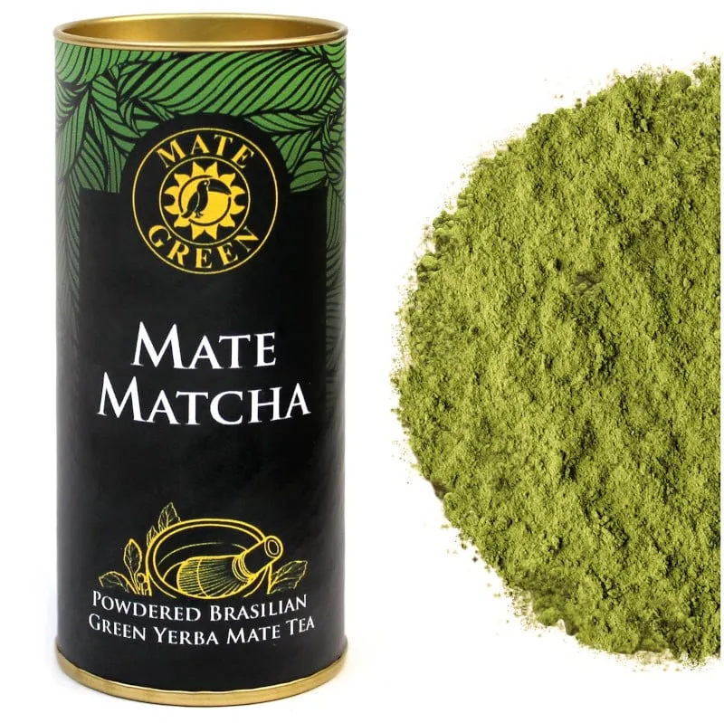 Matcha proszek i liście yerba mate