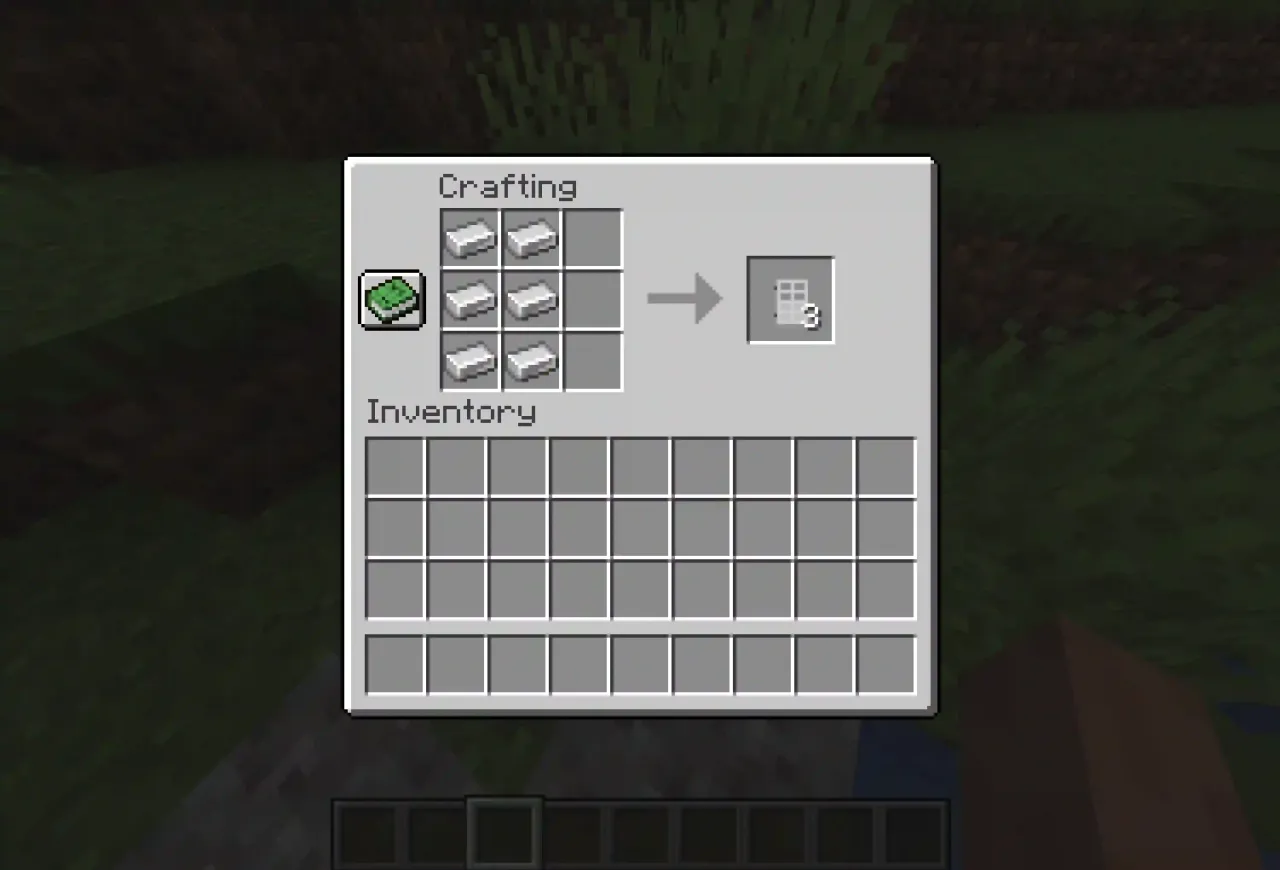 Minecraft crafting recipe iron door
