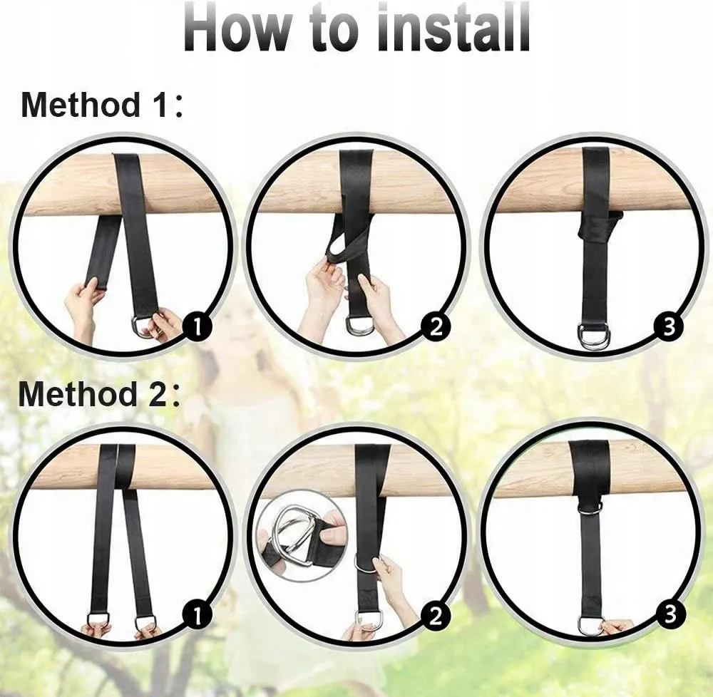 r&oacute;żne metody montażu huśtawki na drzewie