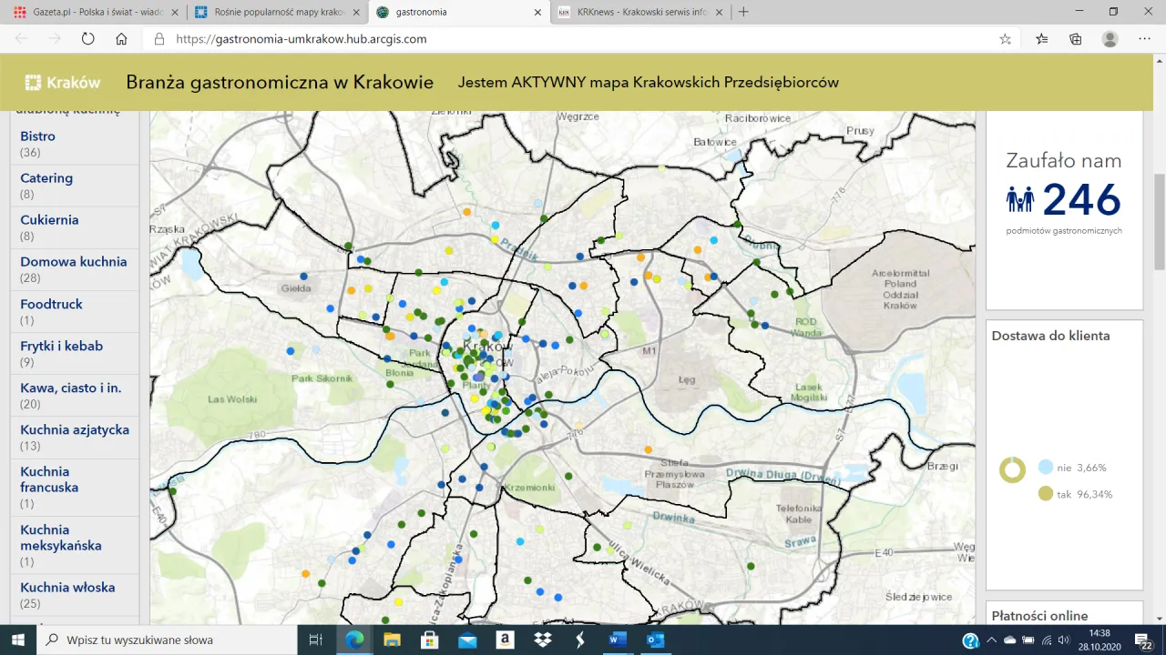 Mapa kulinarna Krakowa dzielnice gastronomiczne
