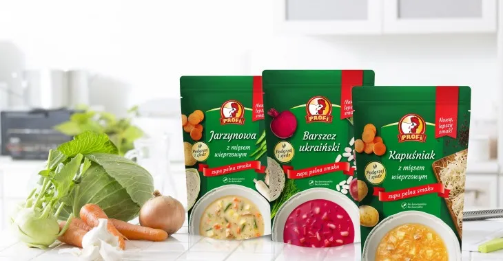 różne smaki zup Profi, opakowania