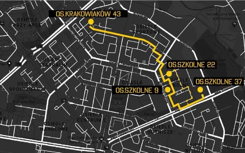Mapa Nowej Huty Osiedle Teatralne Plac Centralny
