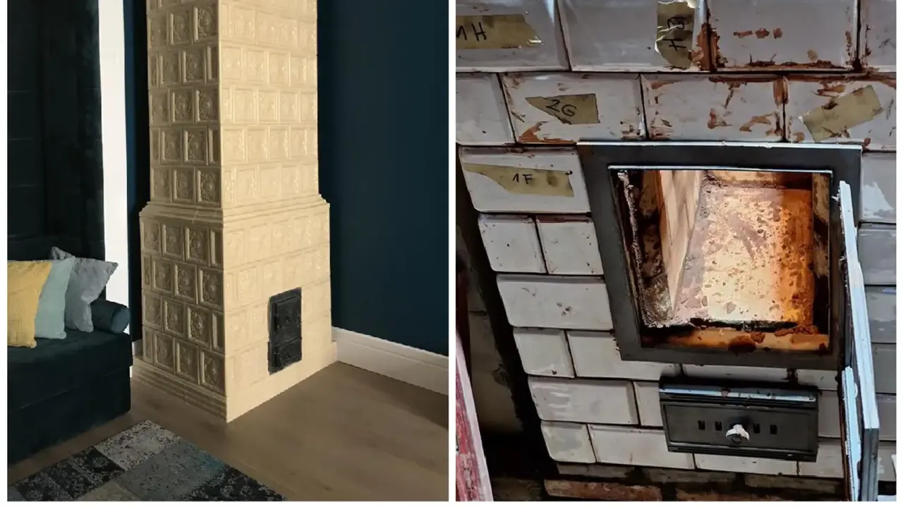 Piękny piec kaflowy w salonie i jego wnętrze. Dowiedz się, do kiedy można palić w piecach kaflowych, by cieszyć się ciepłem.