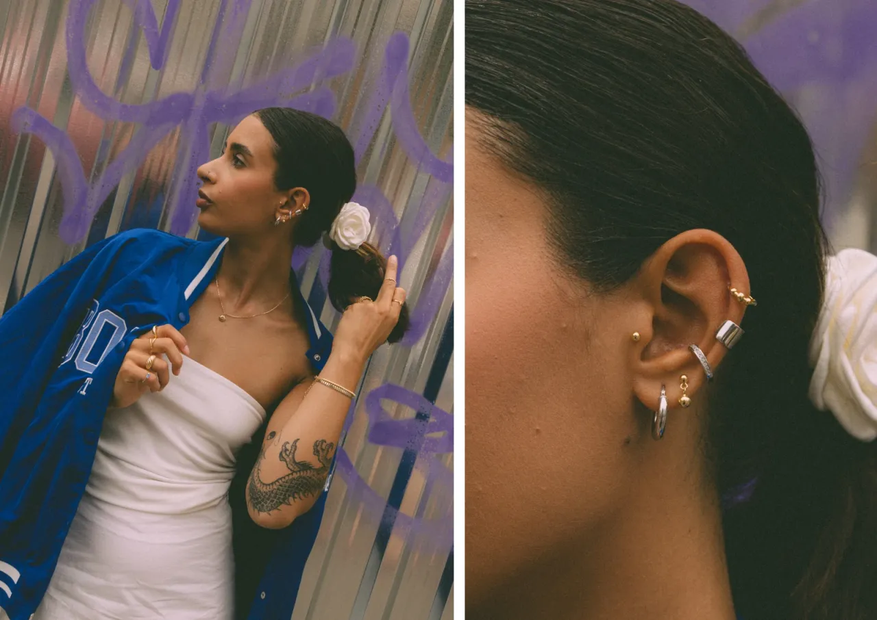 ziarnina przy piercingu zdjęcia