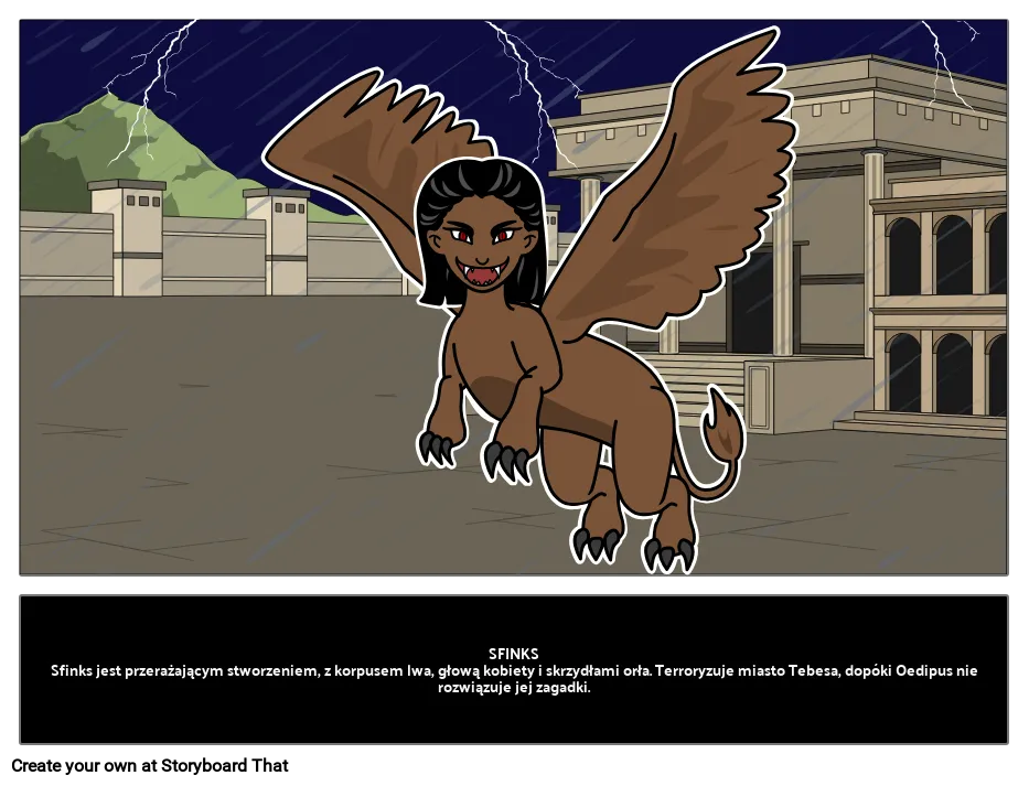 Edyp rozwiązuje zagadkę Sfinksa