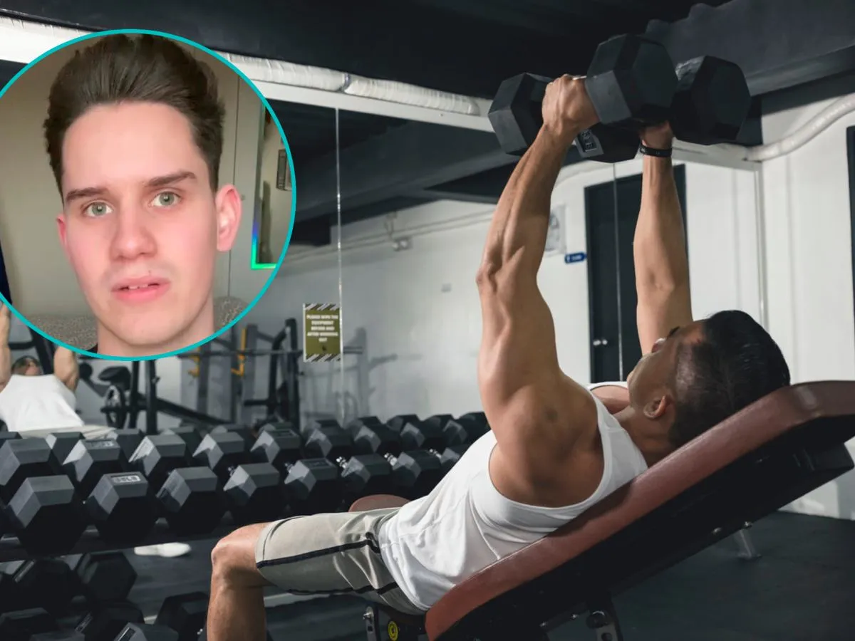 Osoba trenująca w siłowni z widocznymi celami