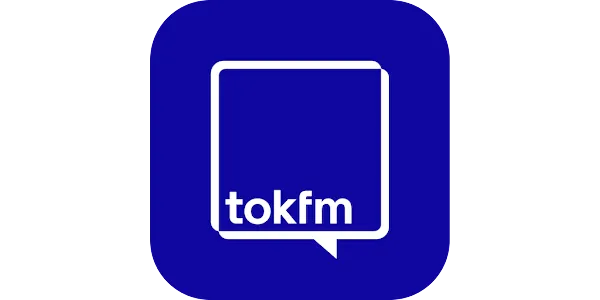 Aplikacja mobilna TOK FM na ekranie smartfona z widocznym odtwarzaczem