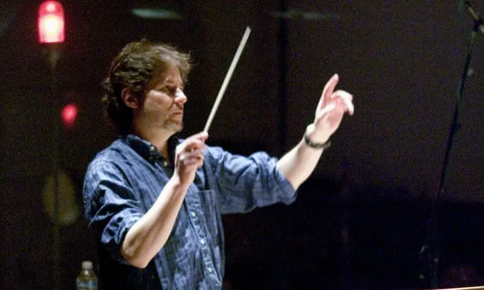 James Horner portrait or conducting
