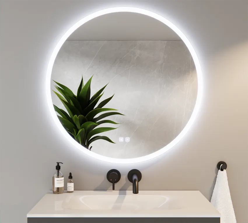 lustro łazienkowe z oświetleniem LED i matą grzewczą