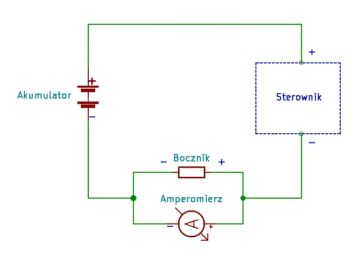 schemat działania bocznika amperomierza