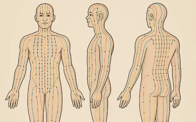 Mapa meridian&oacute;w w Tradycyjnej Medycynie Chińskiej