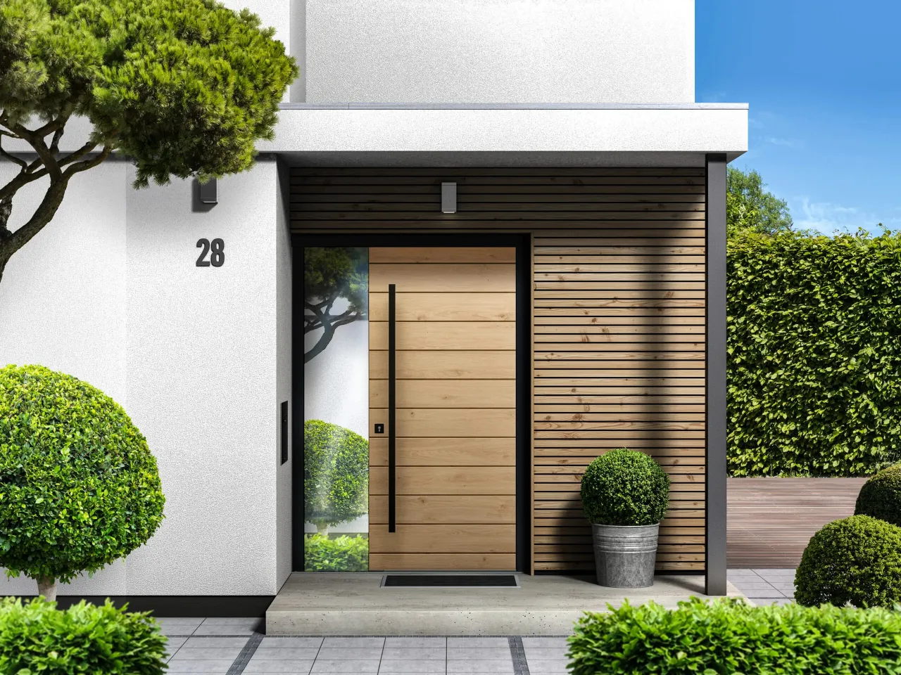 nowoczesne drzwi wejściowe drewniane i metalowe