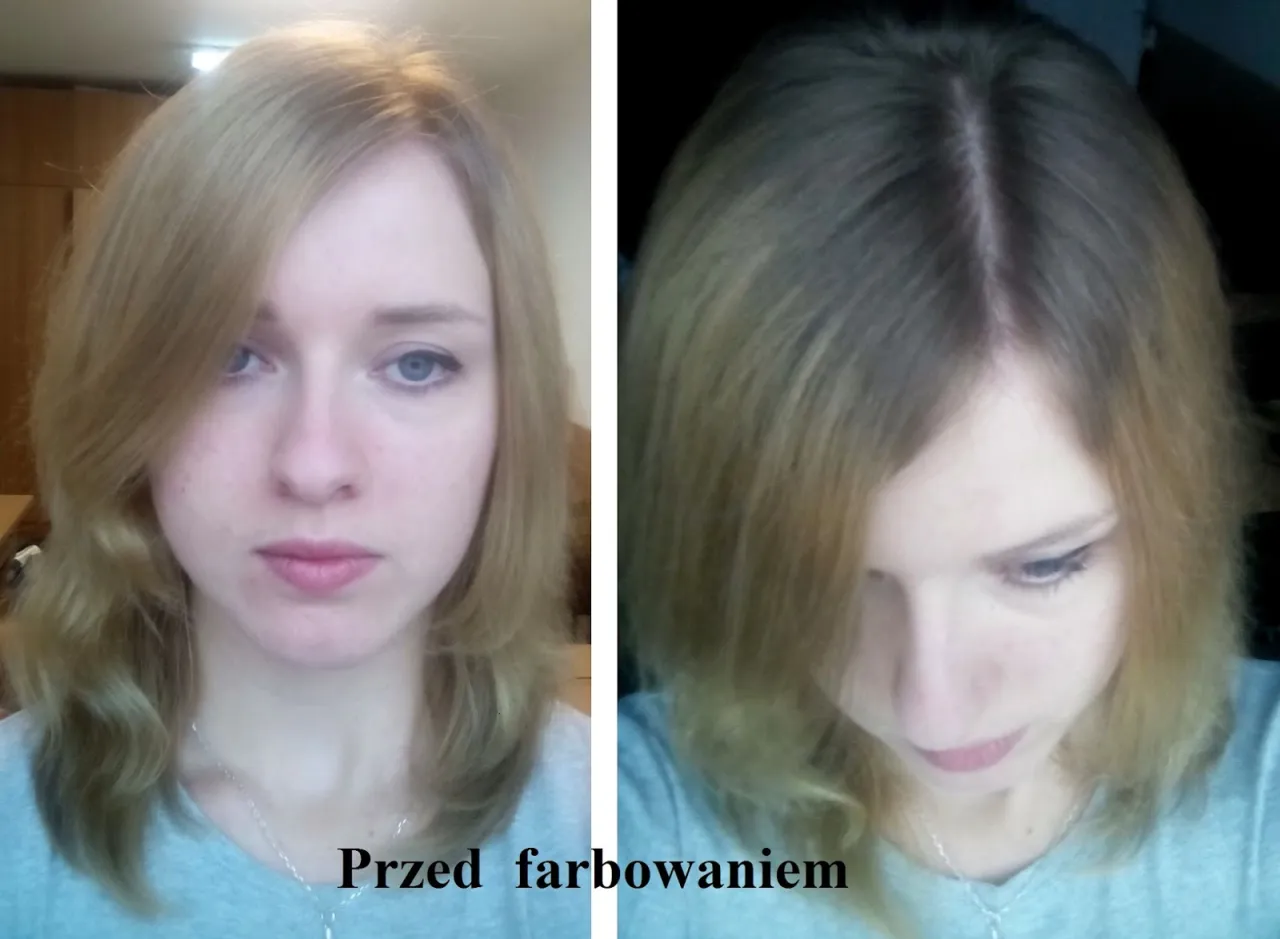 kobieta z włosami w kolorze henny przed rozjaśnianiem