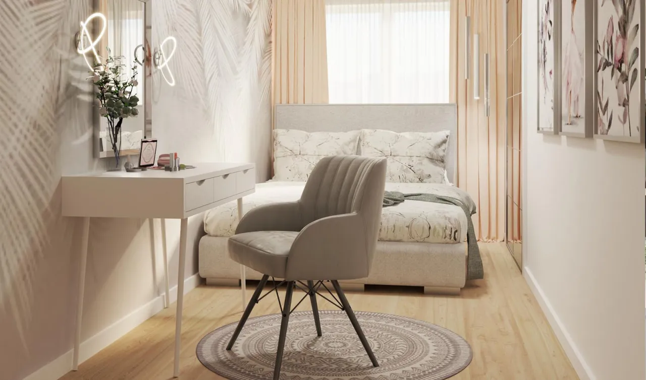 mała sypialnia w bloku inspiracje