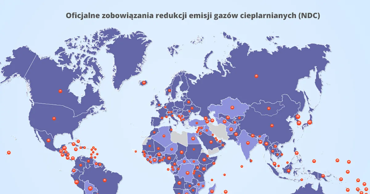 Mapa emisji gazów cieplarnianych kraje