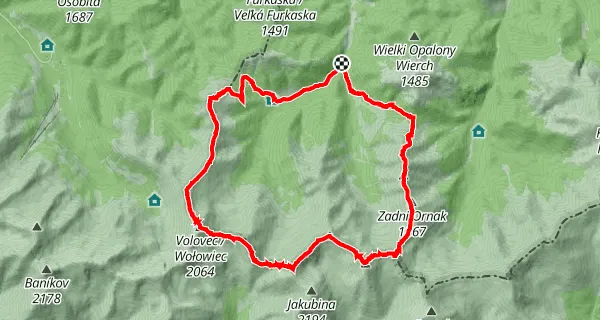 mapa szlaków Starorobociański Wierch Dolina Kościeliska Ornak
