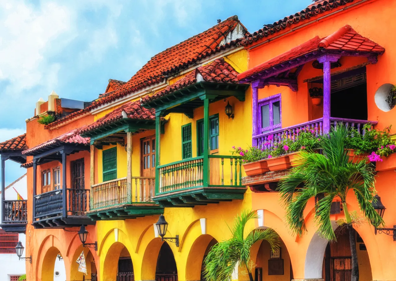 Kolonialna architektura Cartagena Kolumbia