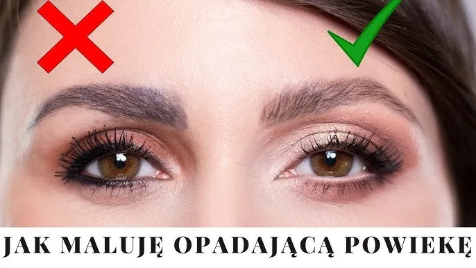 makijaż dla opadającej powieki przed po