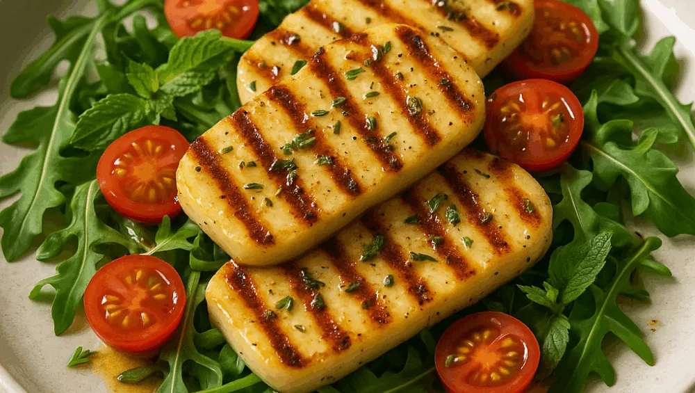 grillowany ser halloumi z ziołami