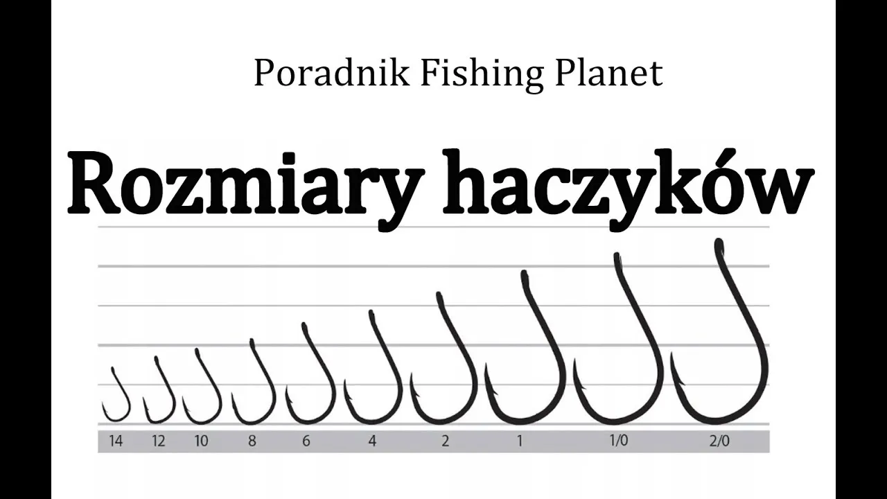 Tabela rozmiar&oacute;w haczyk&oacute;w wędkarskich