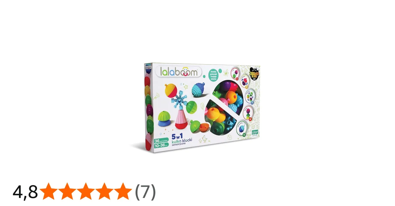 dziecko bawi się klockami sensorycznymi Lalaboom