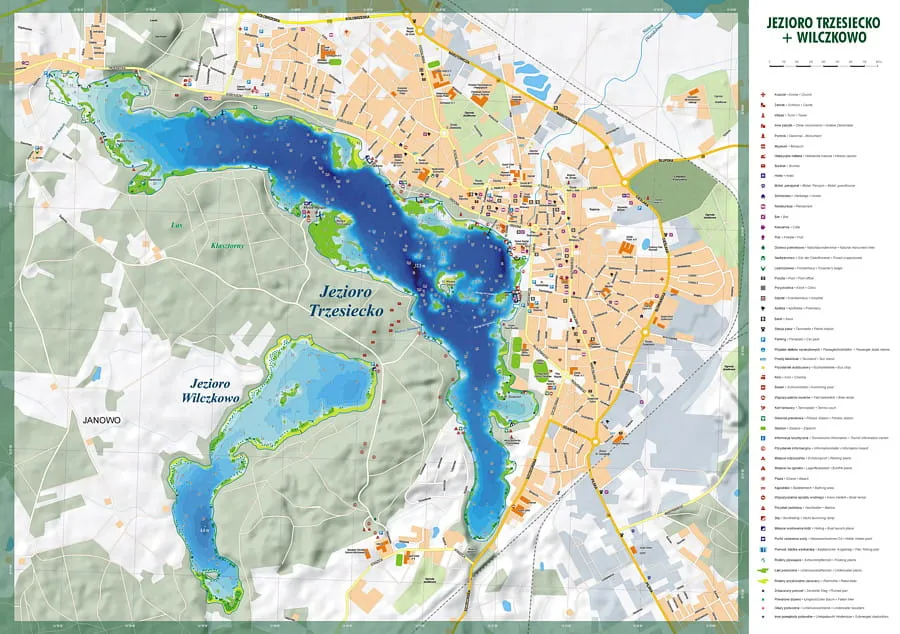 Mapa batymetryczna Jeziora Brzeźno