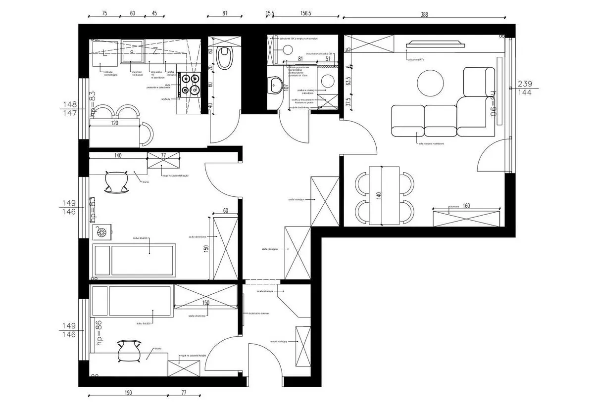 projektowanie wnętrz mieszkania deweloperskiego, aranżacja mieszkania