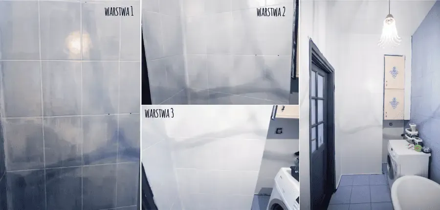 Metamorfoza łazienki bez kucia płytek przed po