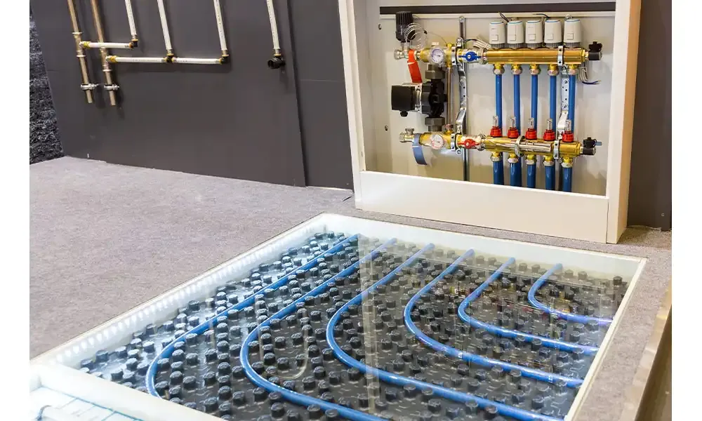 przykładowa instalacja ogrzewania podłogowego PEX