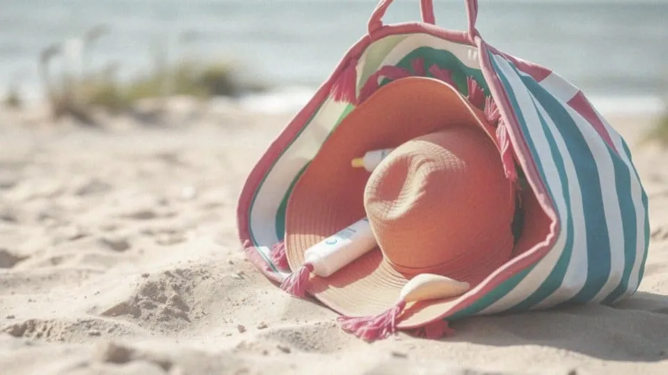 Niezbędnik plażowicza torba, parawan, krem UV