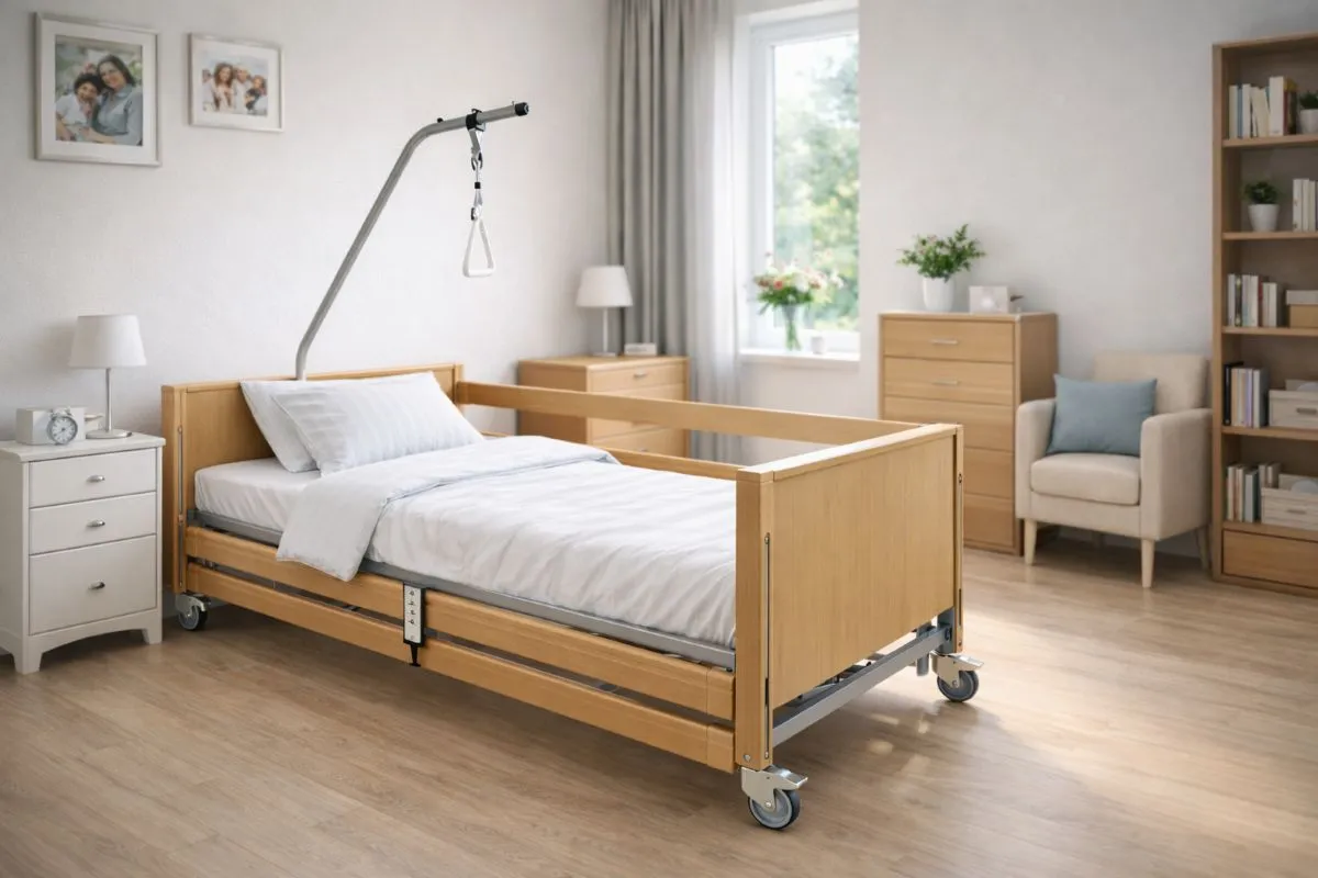 Łóżko rehabilitacyjne z wysięgnikiem. Dofinansowanie do łóżka rehabilitacyjnego przysługuje osobom potrzebującym wsparcia w powrocie do zdrowia.