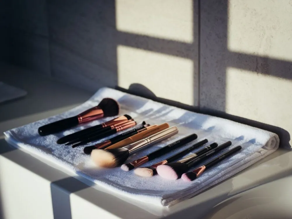 prawidłowe suszenie pędzli do makijażu pozycje