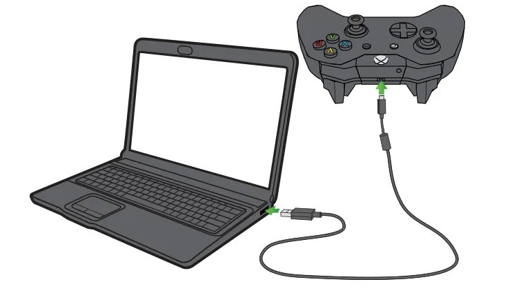 Kontroler Xbox podłączony do PC