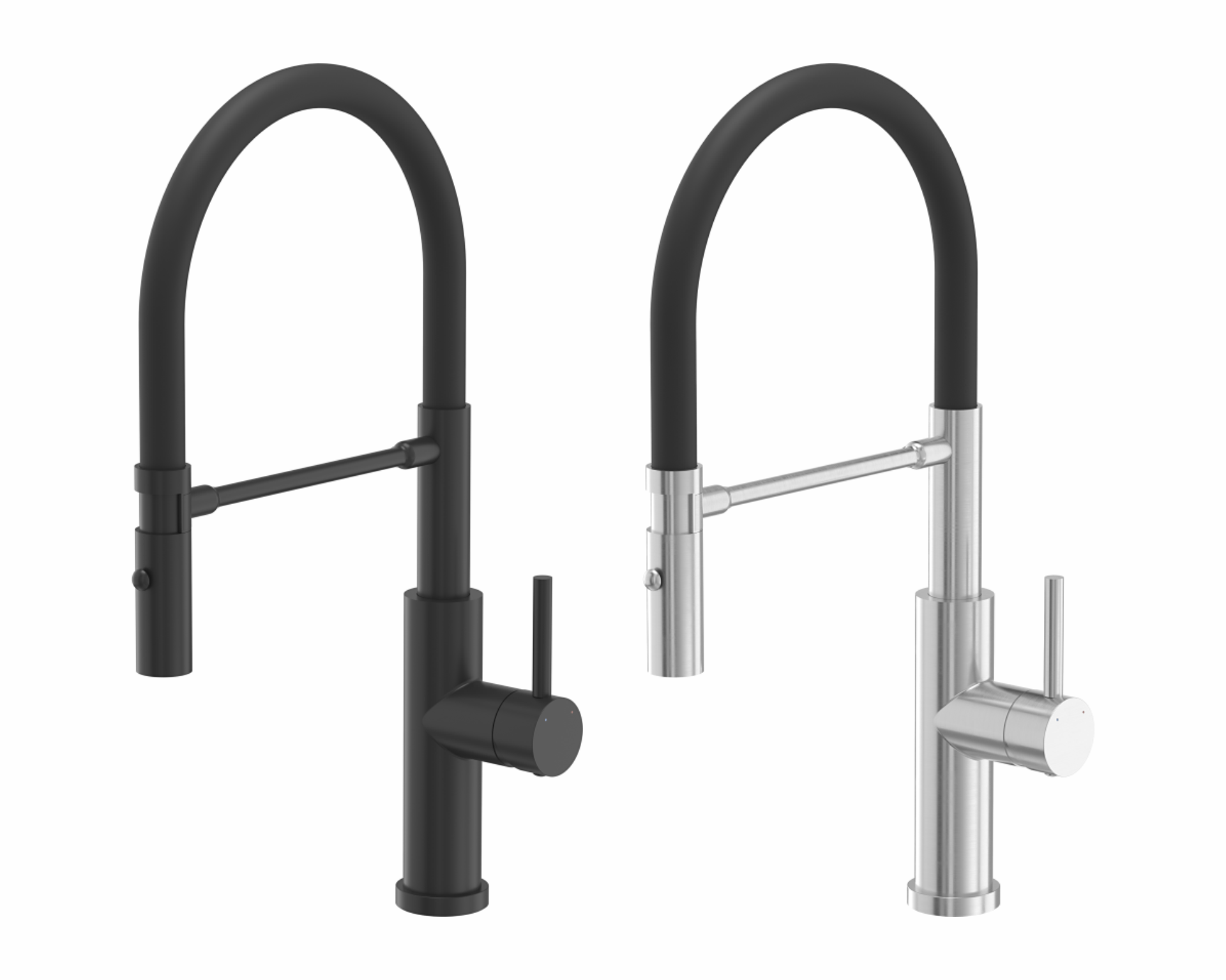 bateria kuchenna z wyciąganą wylewką i elastyczną wylewką