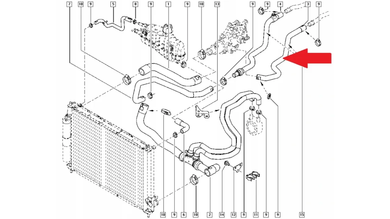 Renault Clio 2 lokalizacja czujnika wentylatora chłodnicy schemat