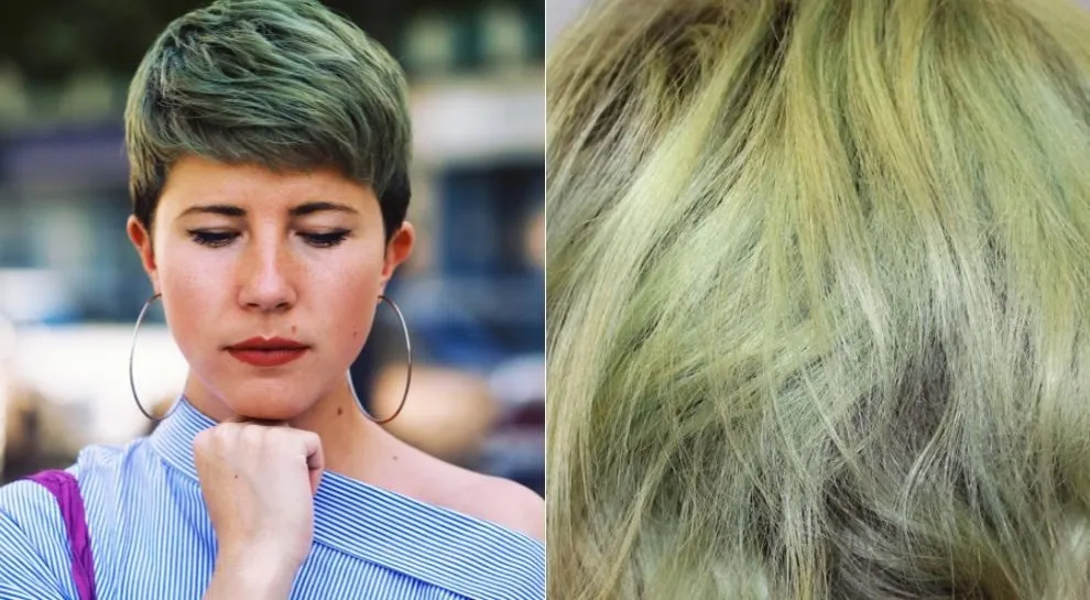 zielone włosy po hennie i farbie