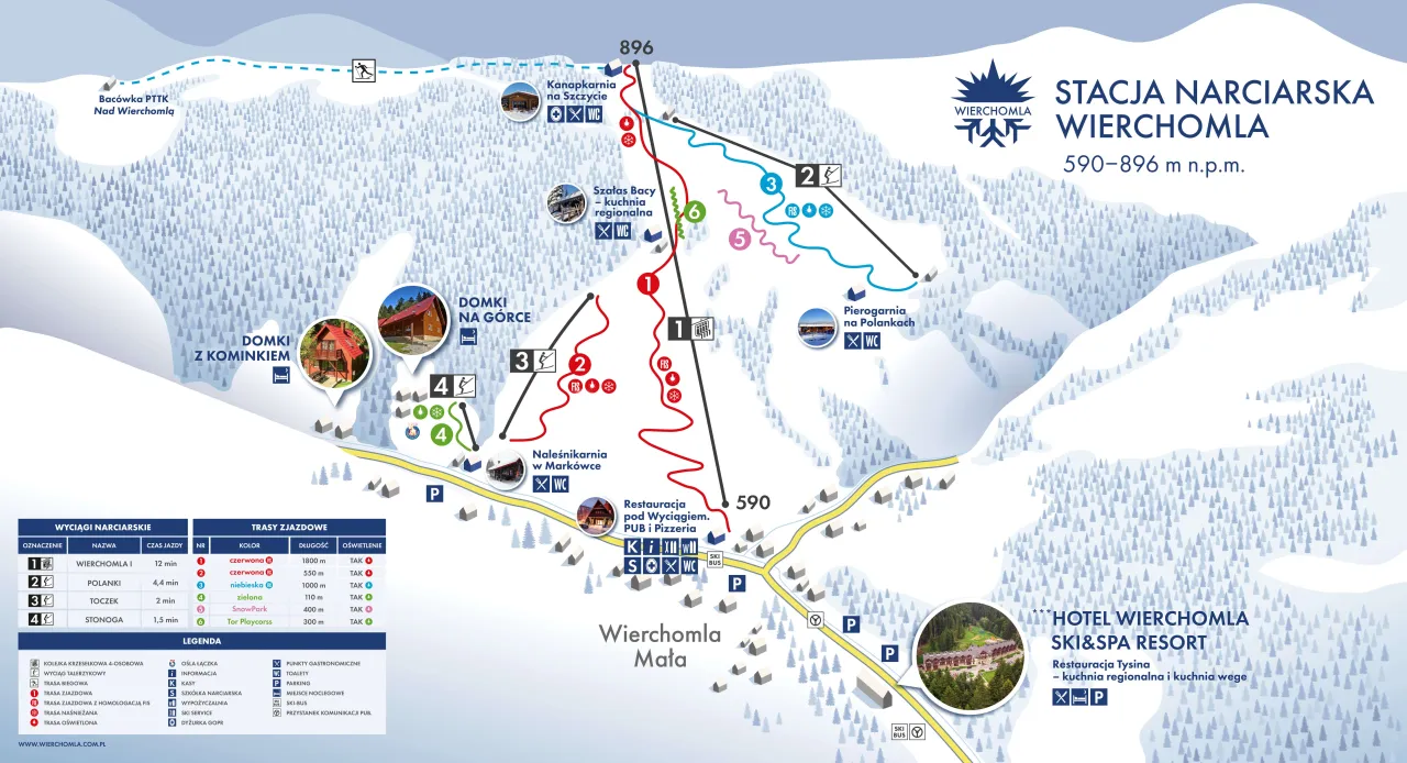 Mapa szlaków Bacówka nad Wierchomlą