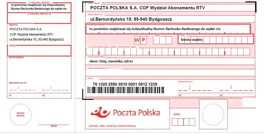 Abonament RTV znaczek pocztowy