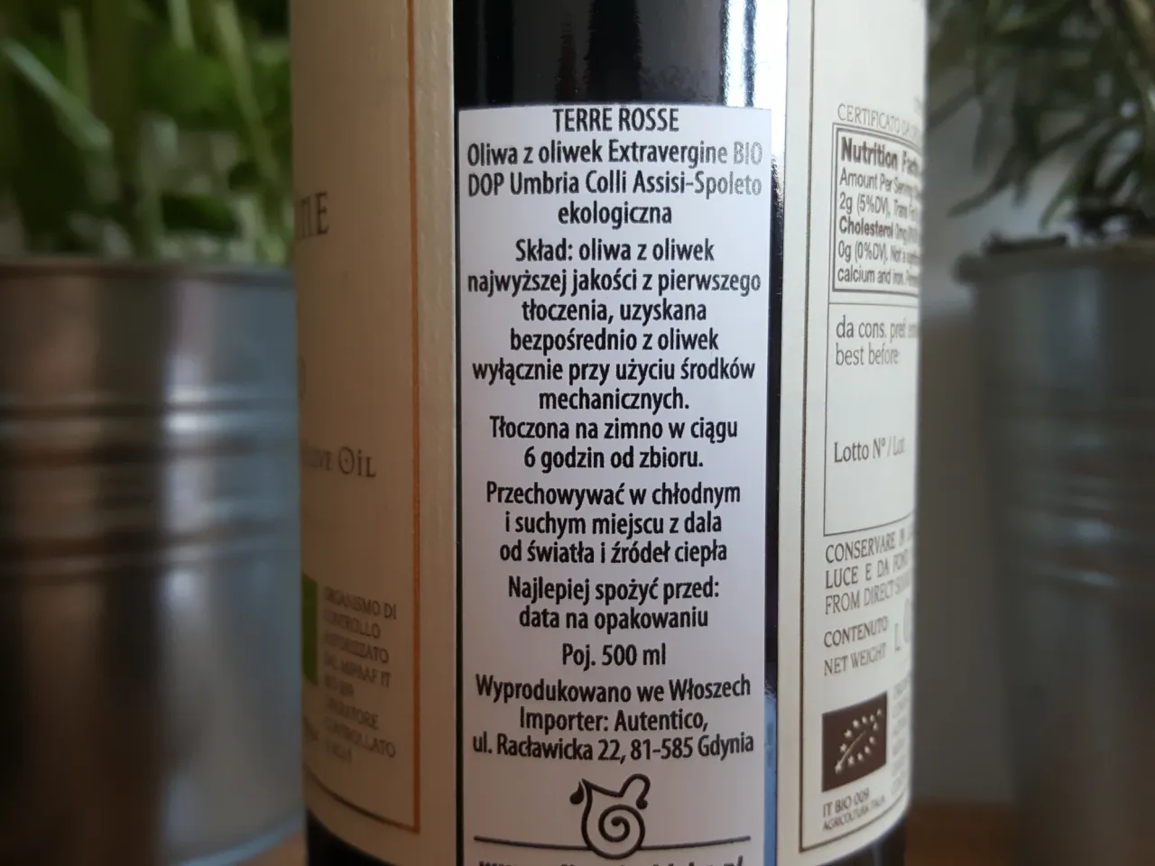 etykieta oliwek skład