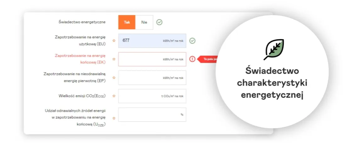 ogłoszenie sprzedaży mieszkania wskaźniki energetyczne